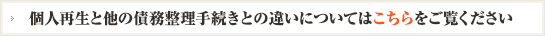 個人再生と他の債務整理手続きとの違いについてはこちらをご覧ください